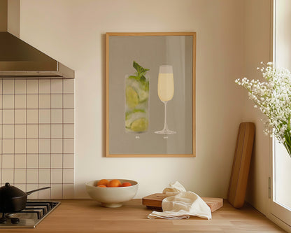Mojito & Prosecco Glass Print