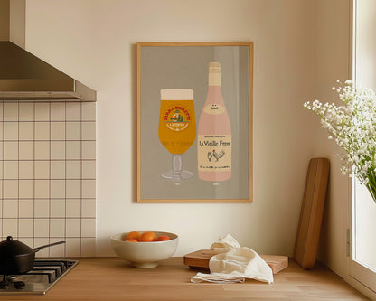 Birra Moretti & Chicken Wine Print