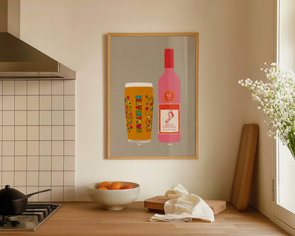 Neck Oil & White Zinfandel Print