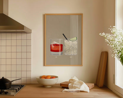 Negroni & Vodka Lime Soda Print