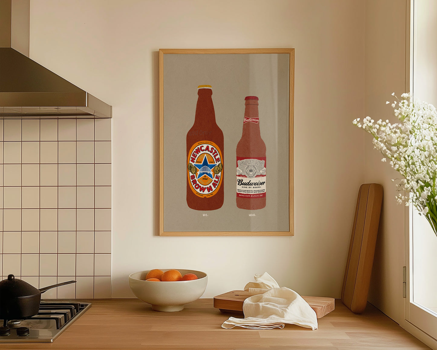 Newcastle Brown Ale & Budweiser Print