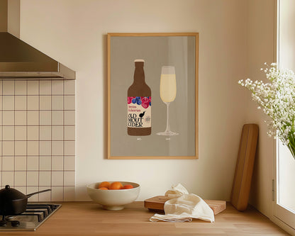 Old Mout Berries & Cherries & Prosecco Glass Print