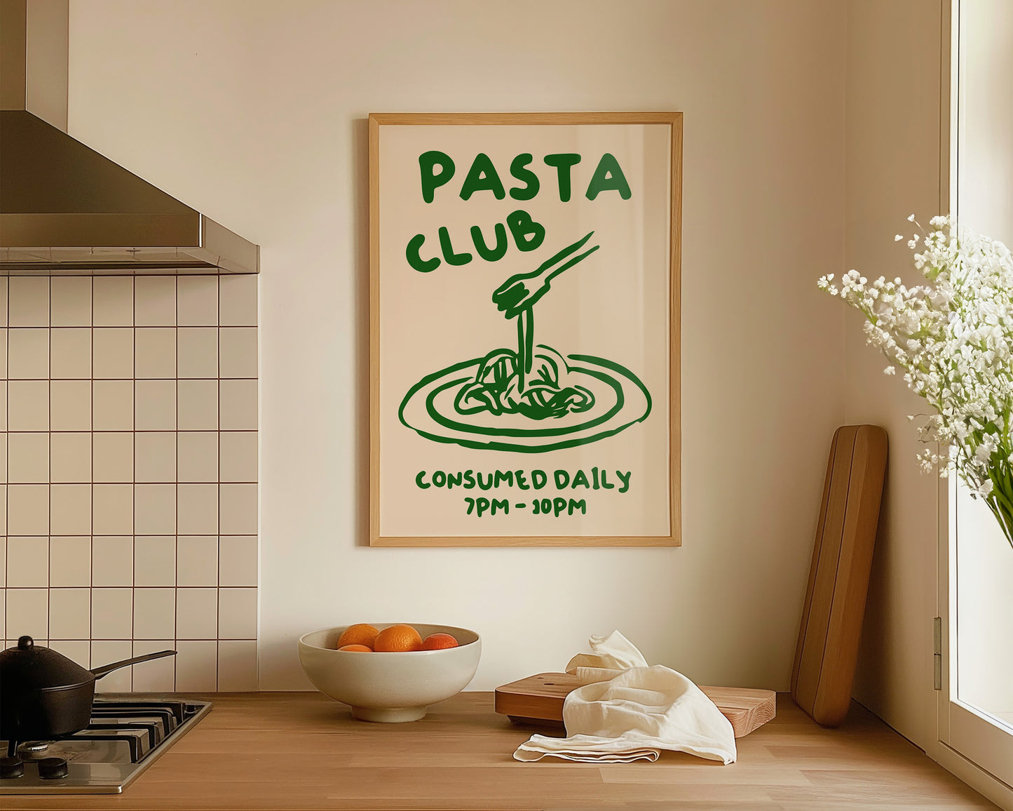 Pasta Club Print In Green