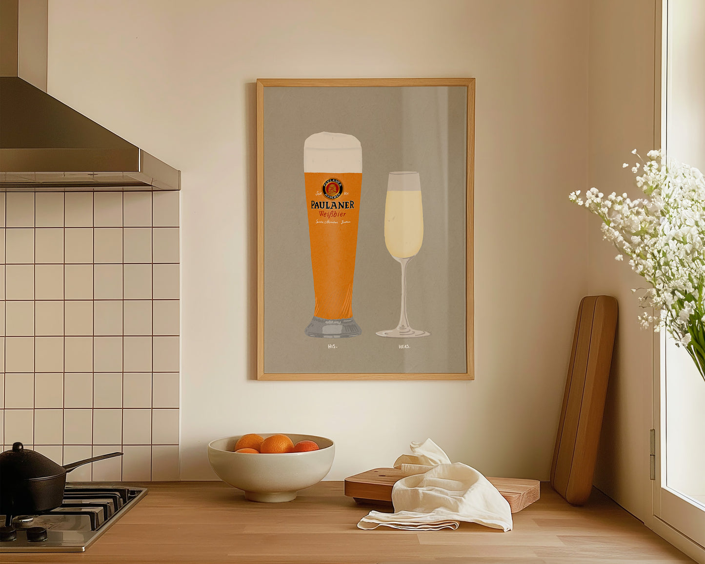 Paulaner & Prosecco Glass Print