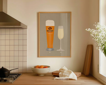 Paulaner & Prosecco Glass Print