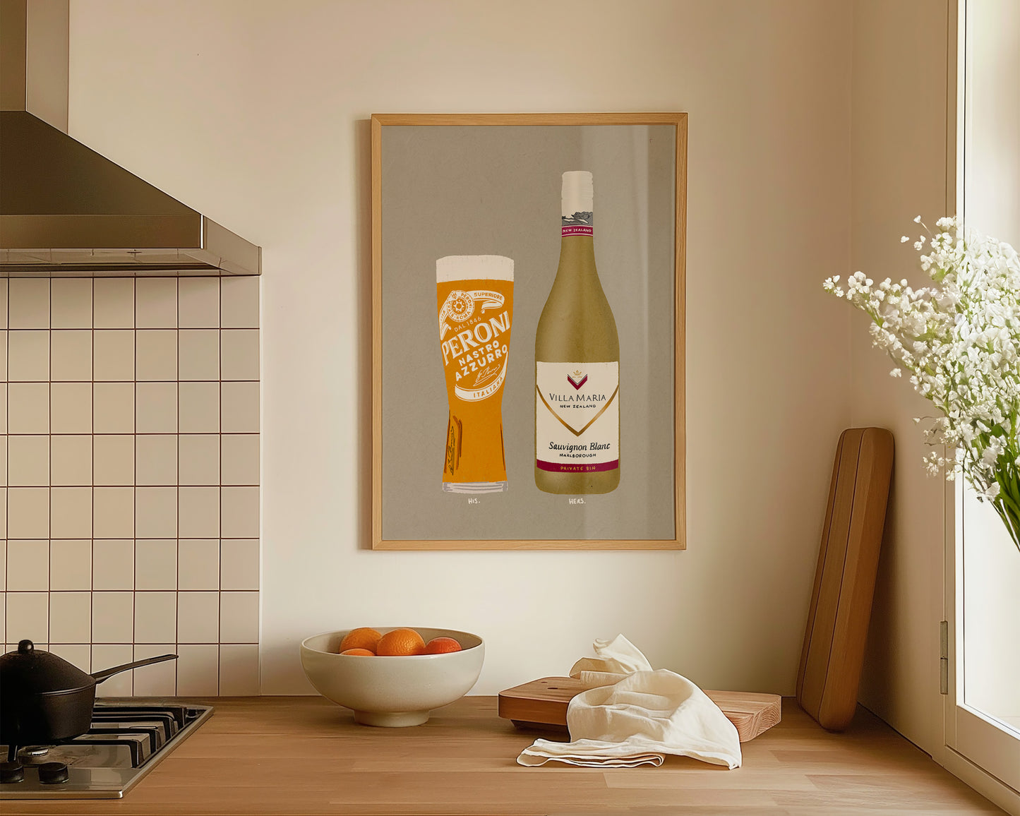 Peroni & Villa Maria Sauvignon Print