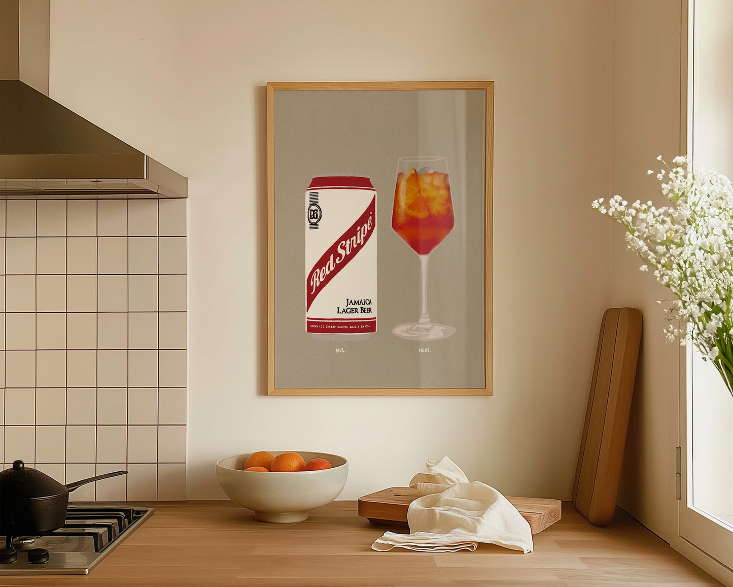Red Stripe & Aperol Spritz Print