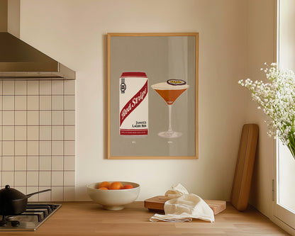Red Stripe & Pornstar Martini Print