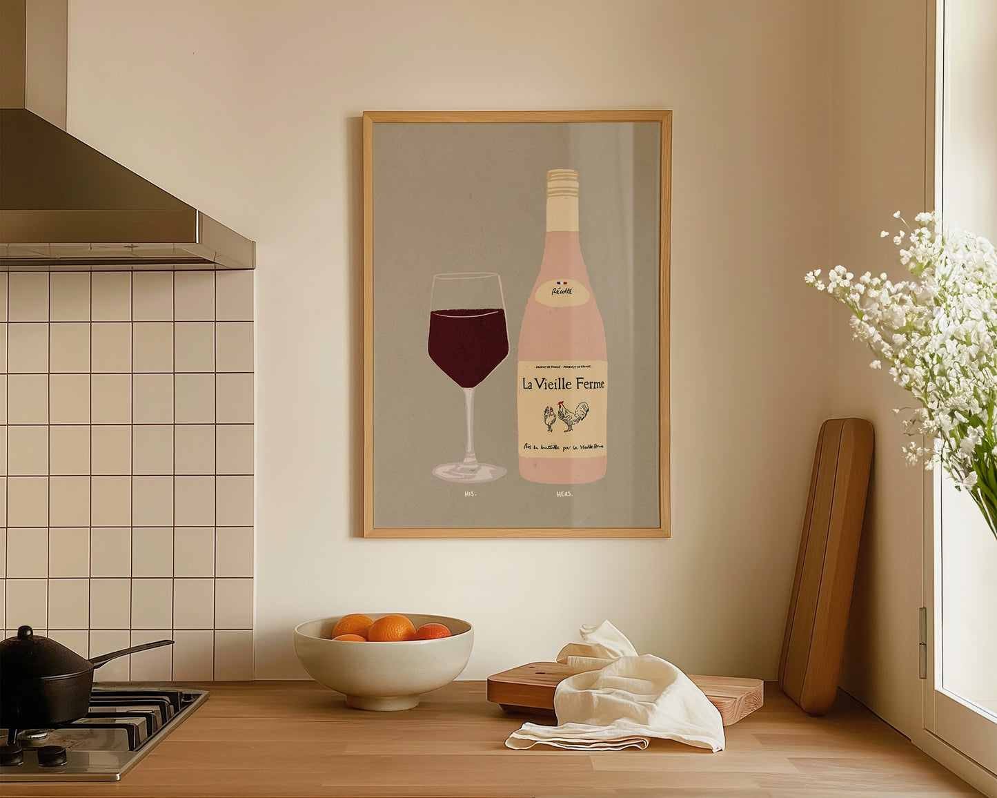 Red Wine & Chicken Wine Print