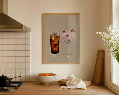 Rum Coke & Pink Gin Print