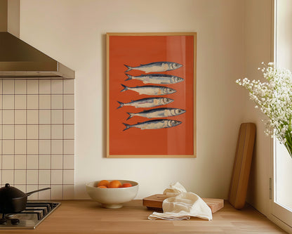 Burnt Orange Sardines Print