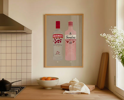 Smirnoff Raspberry Vodka & Gordon's Pink Gin Print