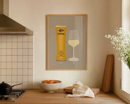 Strongbow Pint & White Wine Print