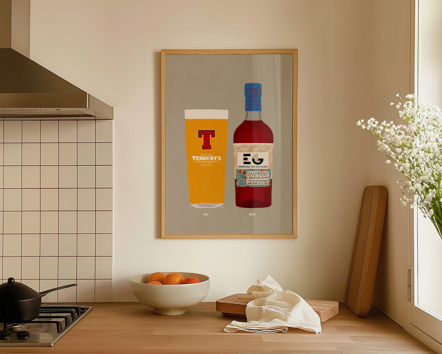 Tennent's & Edinburgh Raspberry Gin Print