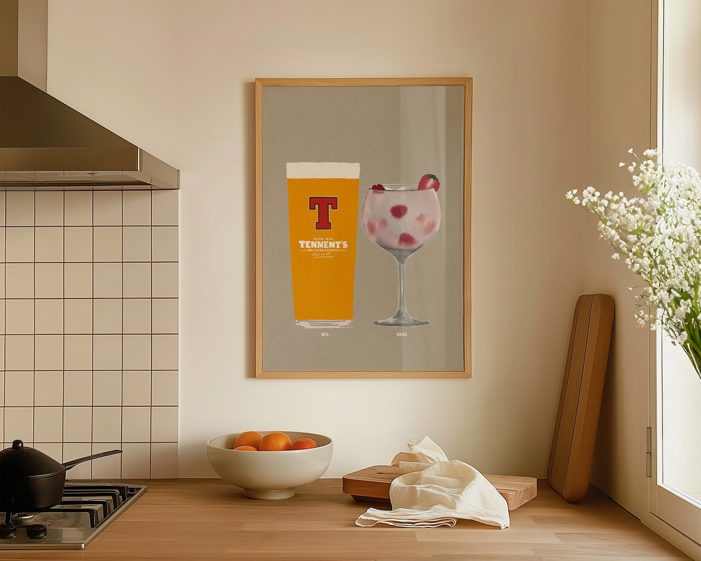 Tennent's & Pink Gin Print