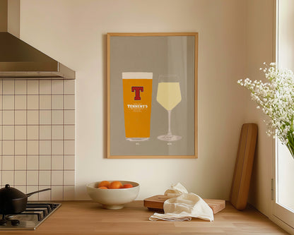 Tennent's & White Wine Print