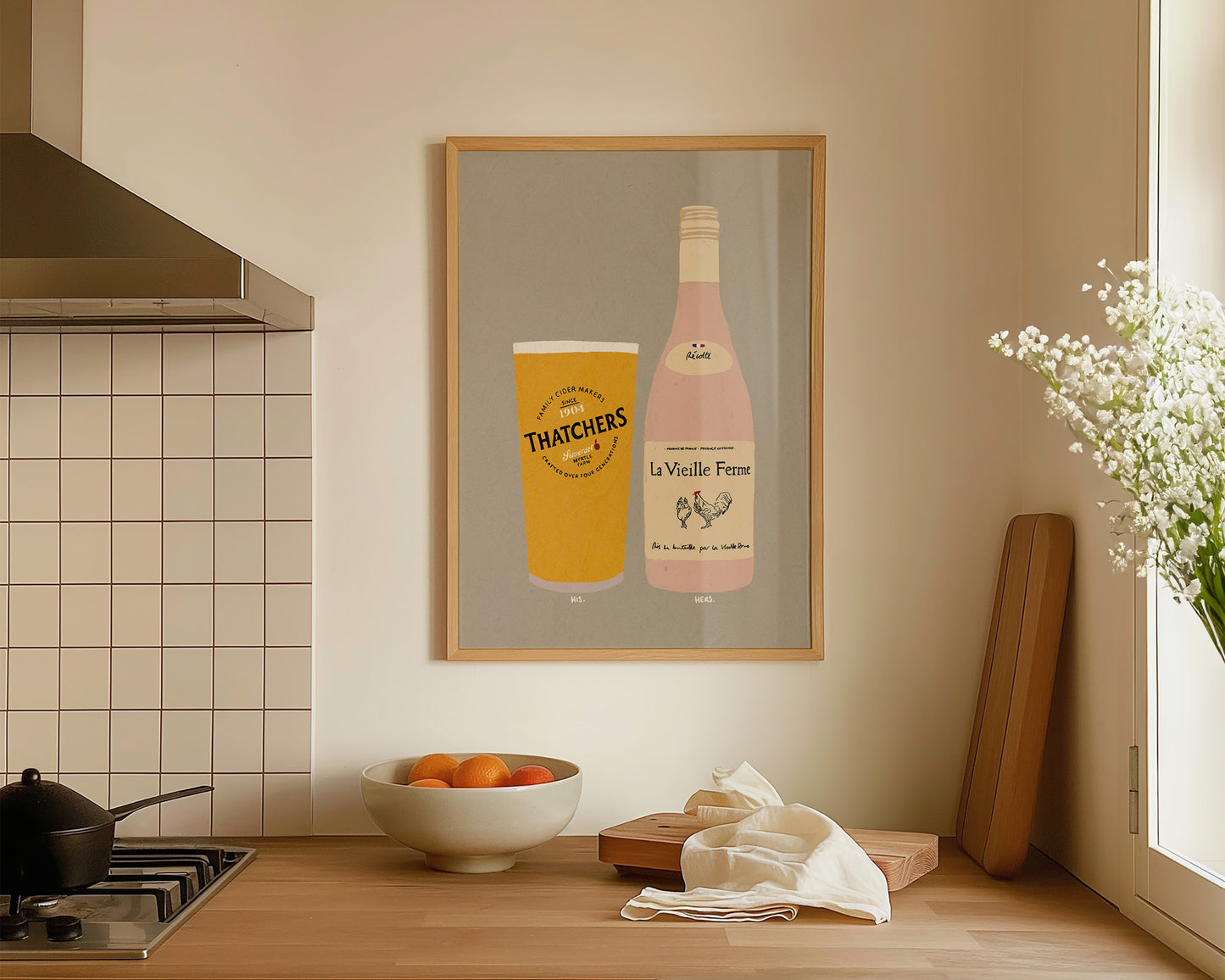 Thatchers & Chicken Wine Print