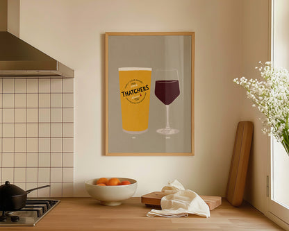 Thatchers & Red Wine Print