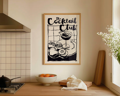 The Cocktail Club In Black Print