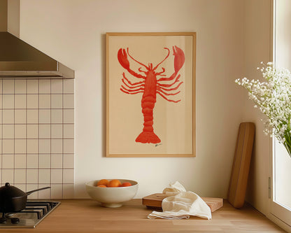 Watercolour Lobster Print