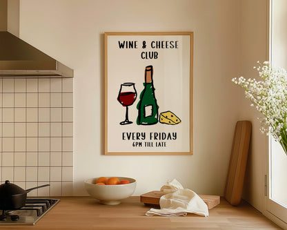 Wine And Cheese Club Print