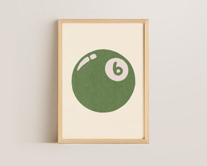 6 Ball Green Print
