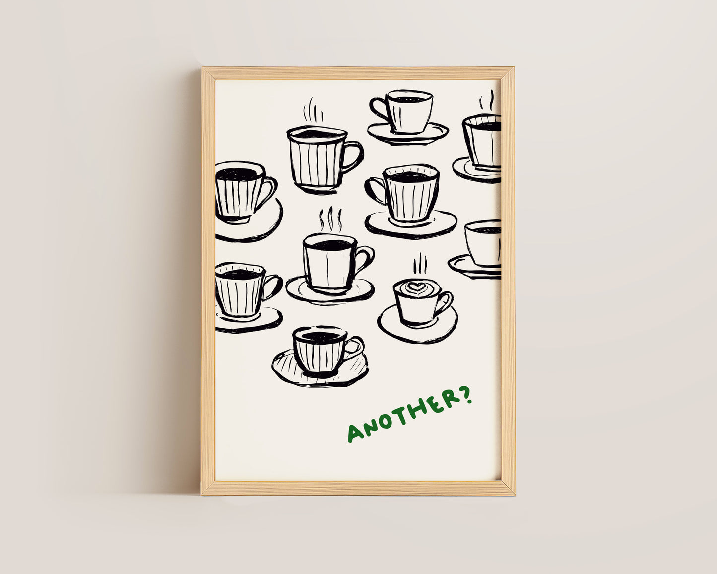 Another Coffee In Green Print