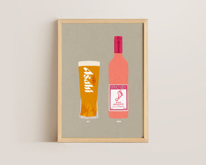 Asahi & Pink Moscato Print