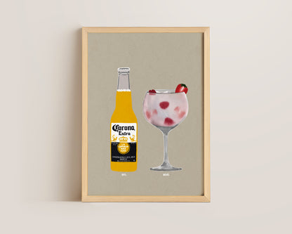 Corona & Pink Gin Print
