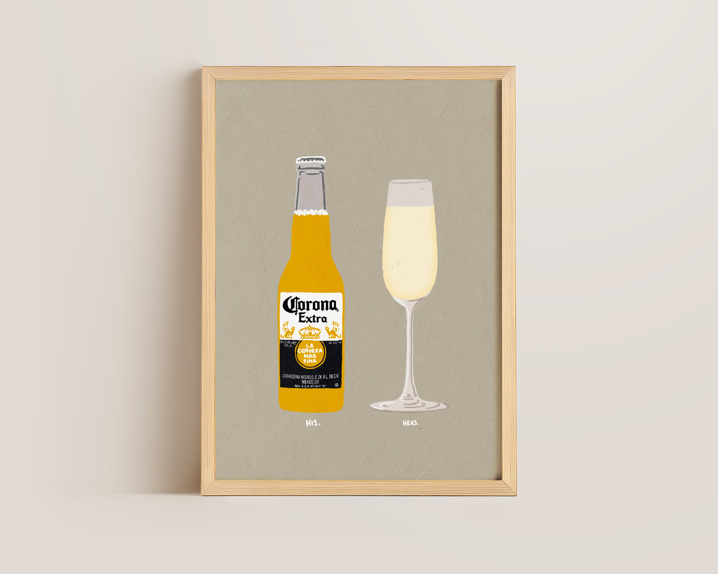 Corona & Prosecco Glass Print