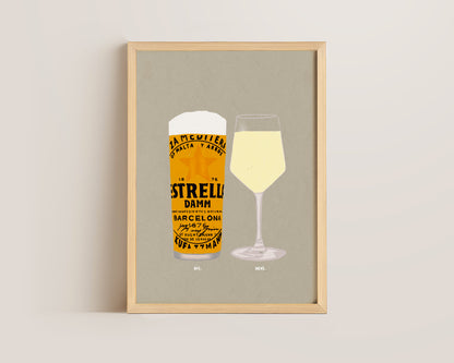 Estrella & White Wine Print