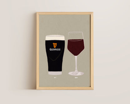 Guinness & Red Wine Print