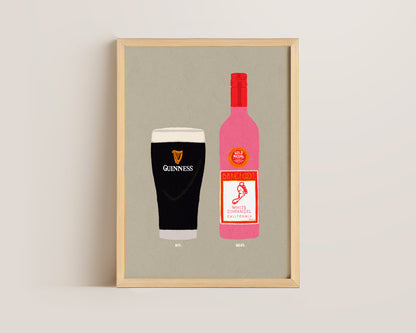 Guinness & White Zinfandel Print