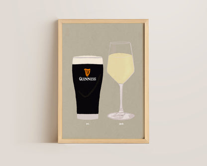 Guinness & White Wine Print