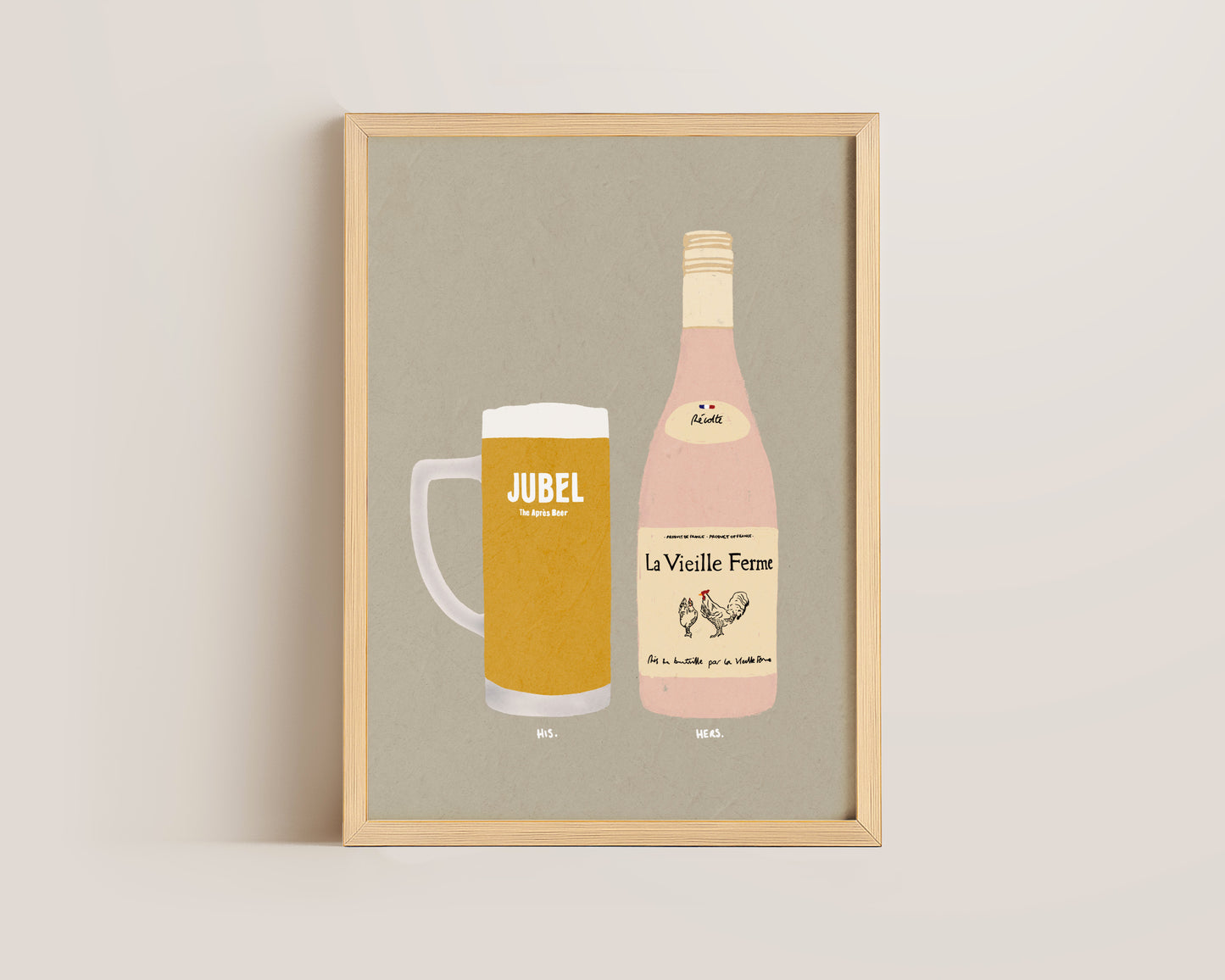Jubel & Chicken Wine Print