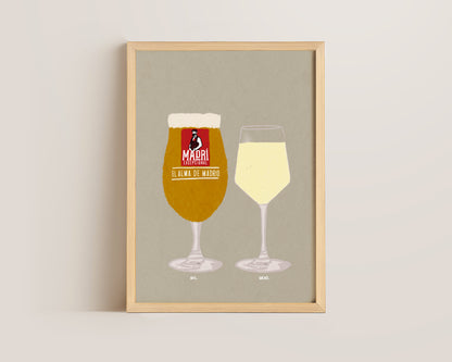 Madri & White Wine Print