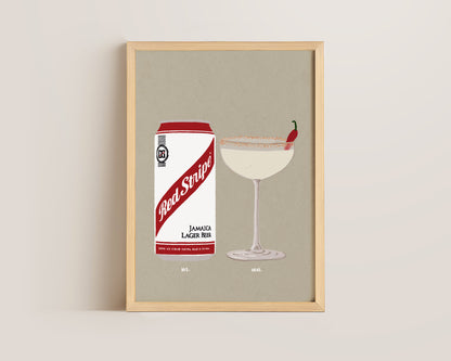 Red Stripe & Spicy Marg Print