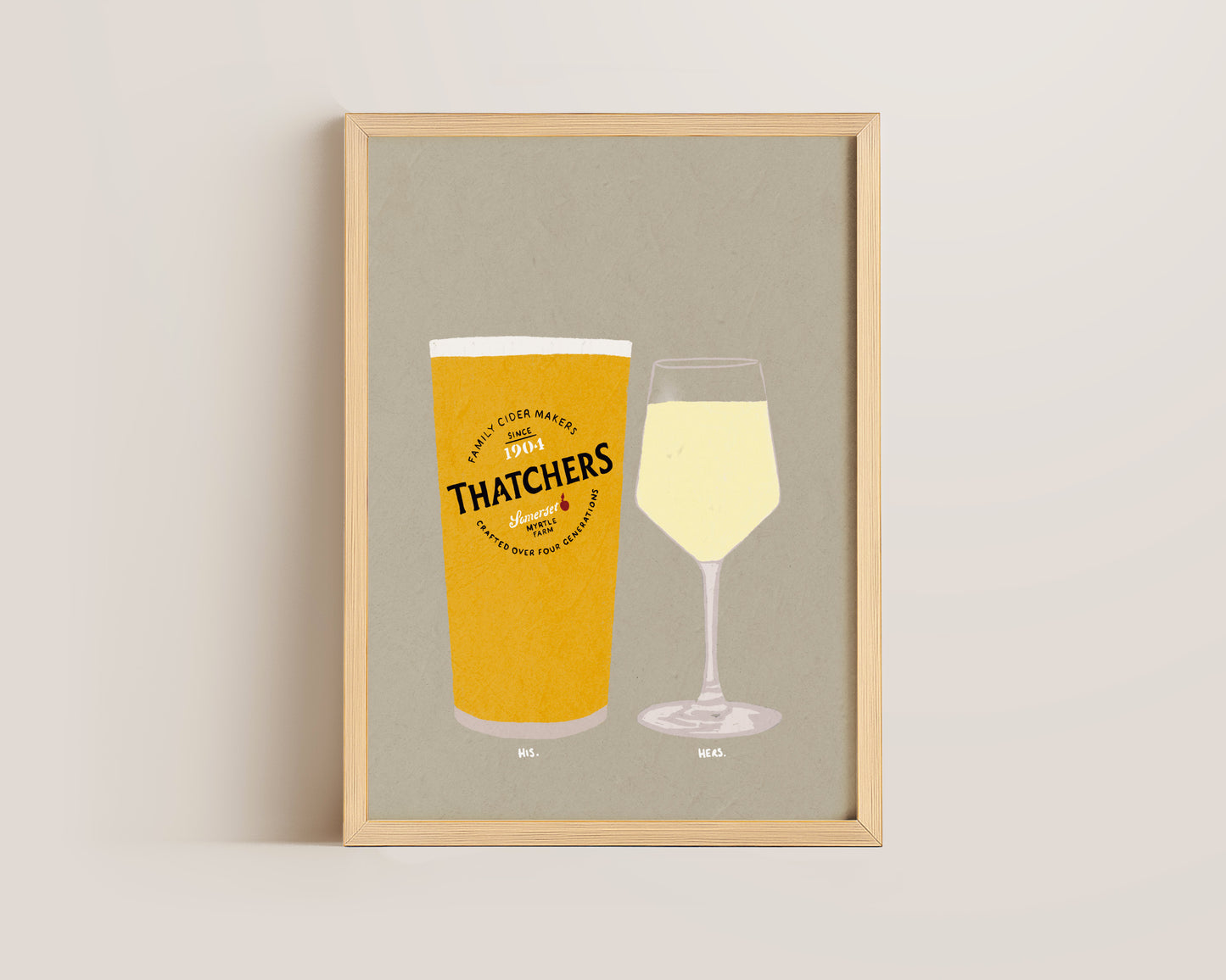 Thatchers & White Wine Print