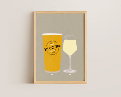 Thatchers & White Wine Print
