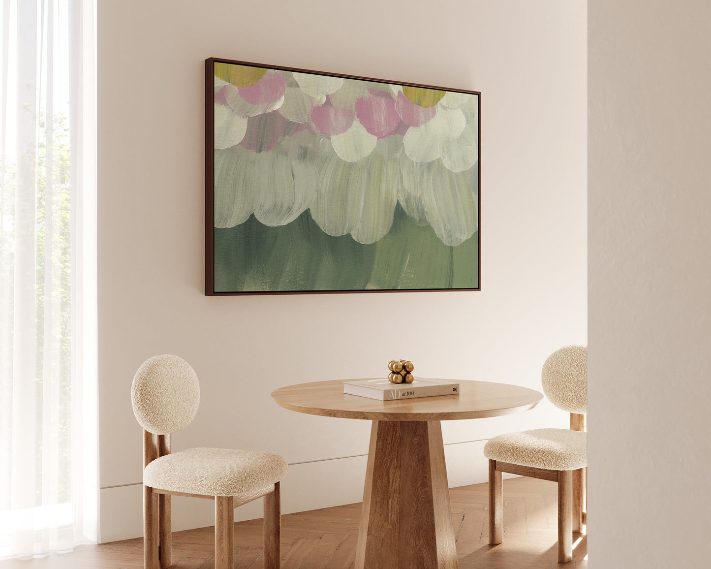 Forest Green & Pink No. 4 Canvas