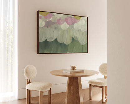 Forest Green & Pink No. 4 Canvas
