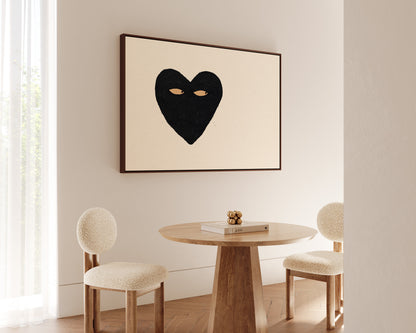 Black Heart Side Eye Canvas