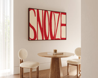 Snooze Red Canvas