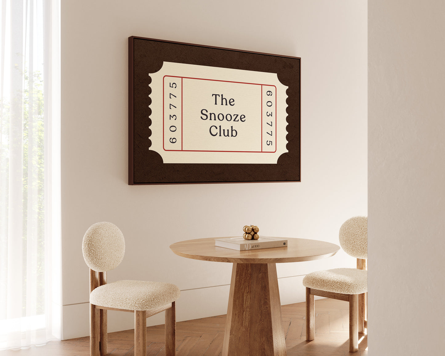 The Snooze Club Ticket Canvas
