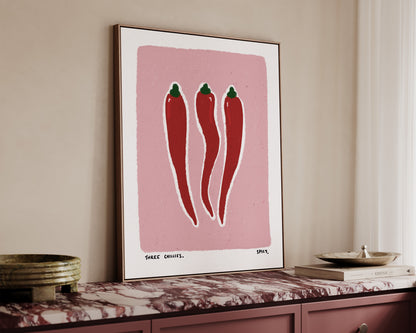Three Chillis Canvas