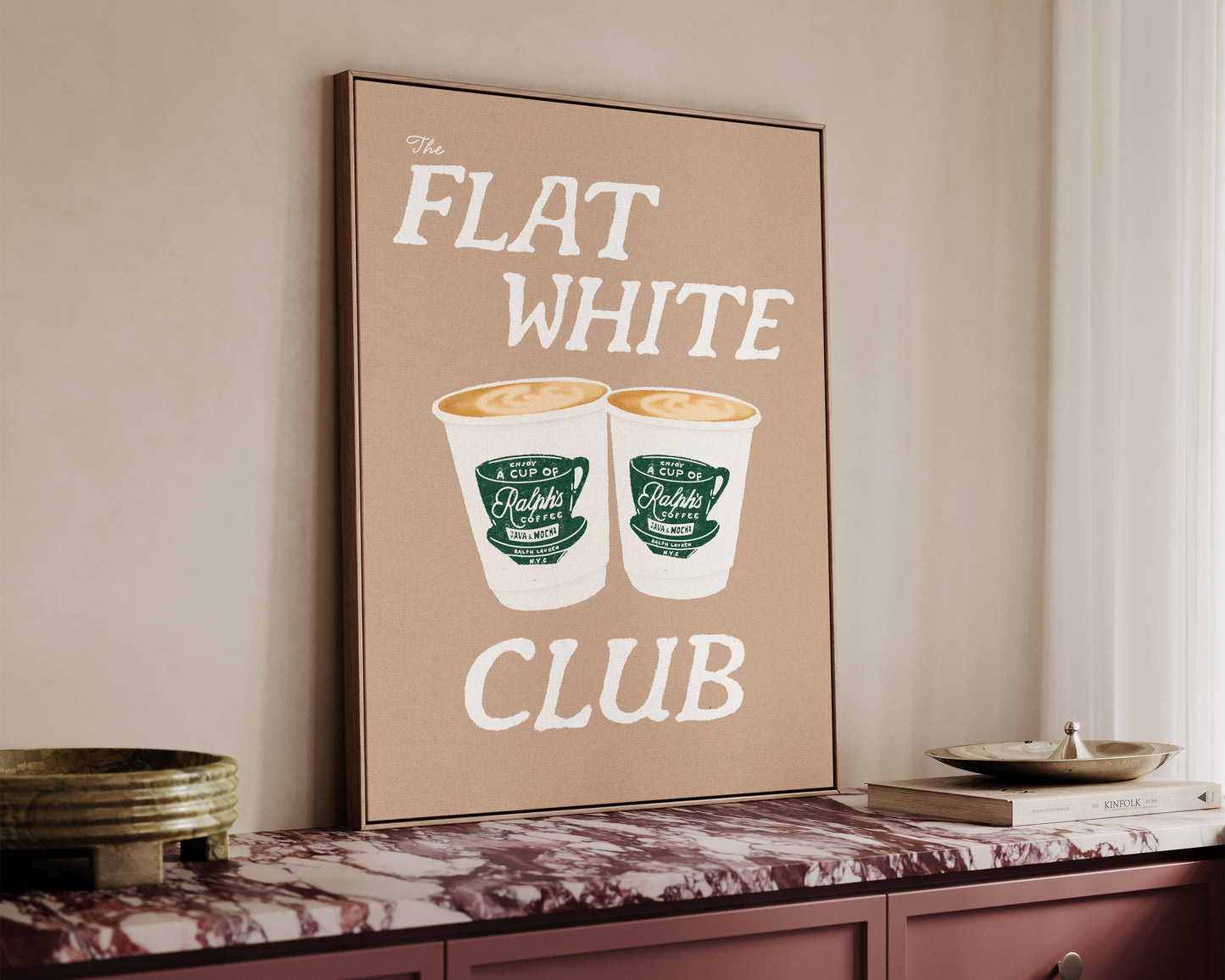 Flat White Club Brown Canvas