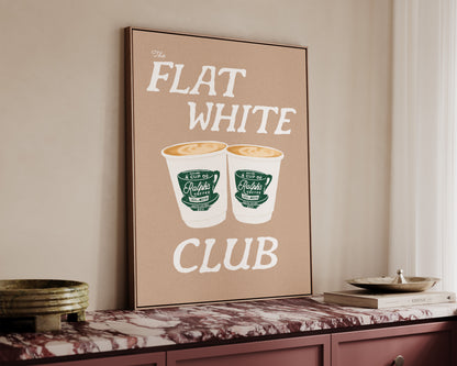 Flat White Club Brown Canvas