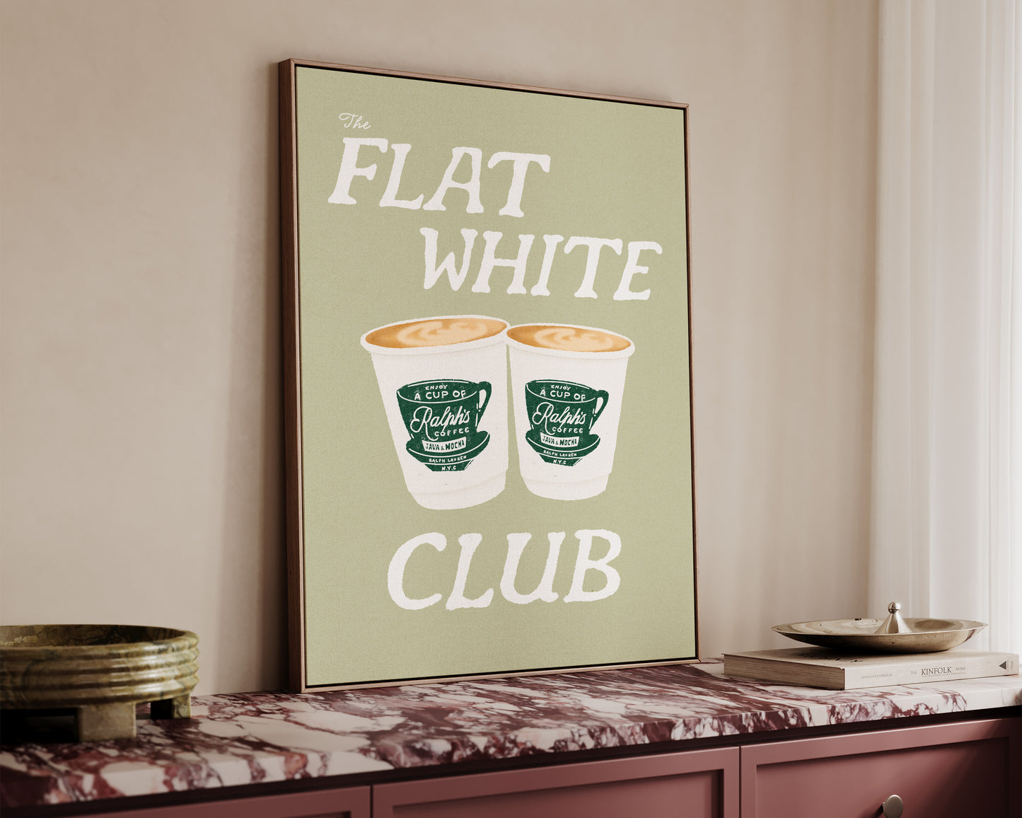 Flat White Club Green Canvas