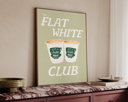 Flat White Club Green Canvas