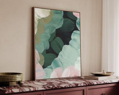 Forest Green & Pink No. 1 Canvas